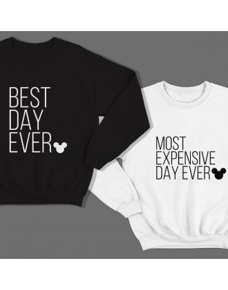 Парные свитшоты для влюбленных "Best day ever"/"Most expensive day ever" Парные свитшоты для влюбленных "Best day ever"/"Most expensive day ever"